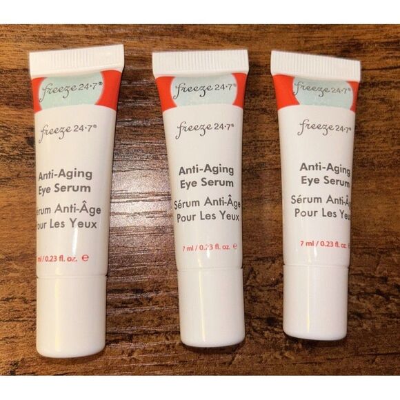 Freeze 24-7 AntiAging Eye Serum 0.23 fl oz / 7 ml Travel Size 3 Packs NEW - Picture 1 of 6